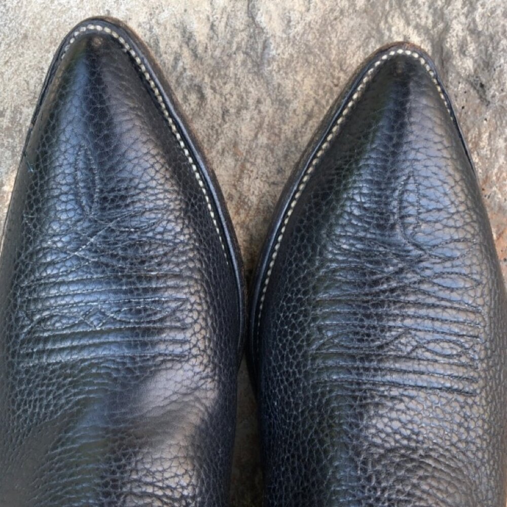 Vintage Nocona Genuine Black Cowhide Leather Boots, Men's, Size 11D - Picture 13 of 16